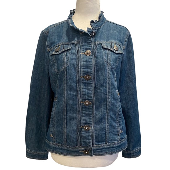 Christopher & Banks Jean Jacket with Studded Details Small - Picture 1 of 16